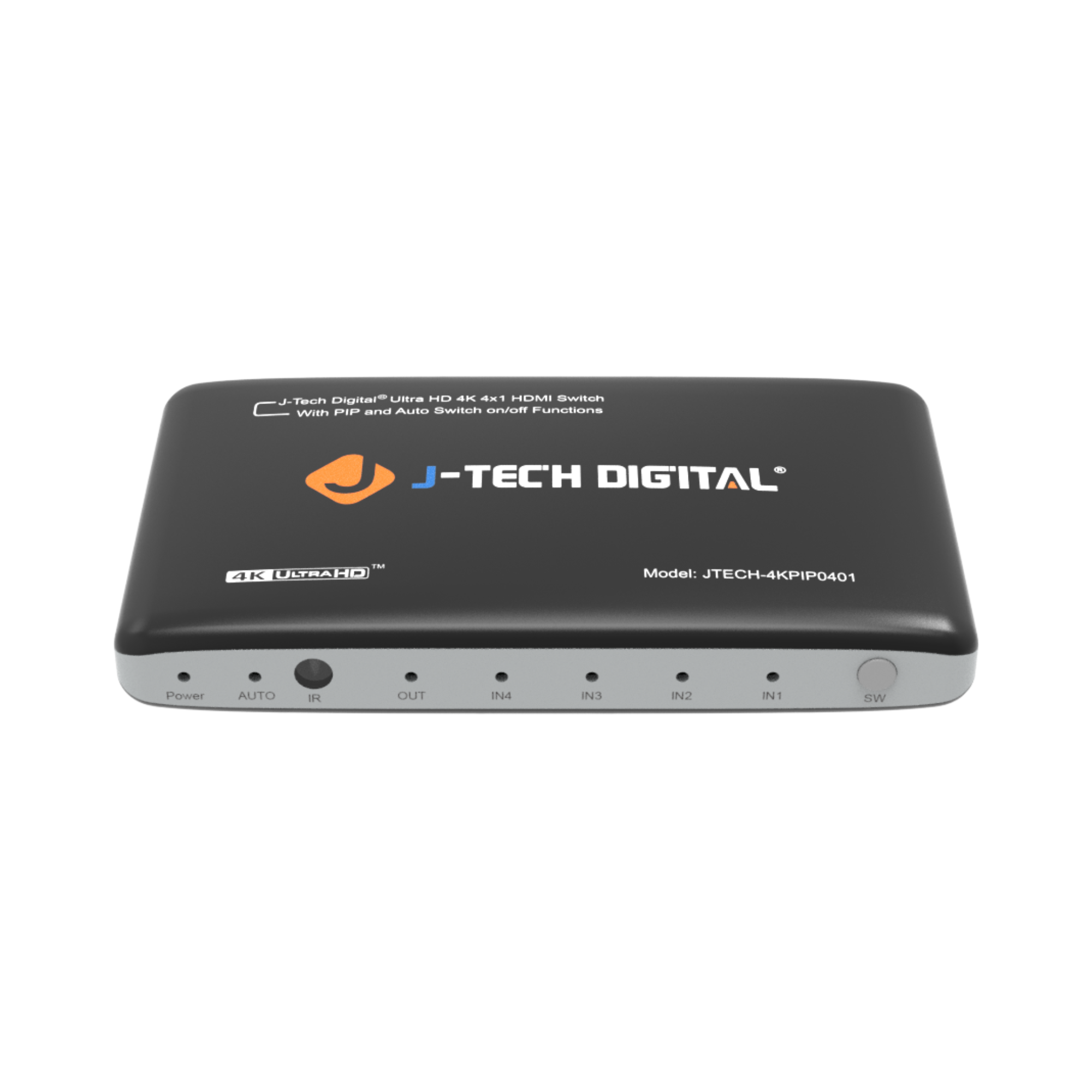 4x1 HDMI Switch – Switch between 4 HDMI devices with ease, supports 4K@30Hz, auto-switching, and Picture-in-Picture (PiP) up to 1080p, includes IR remote.