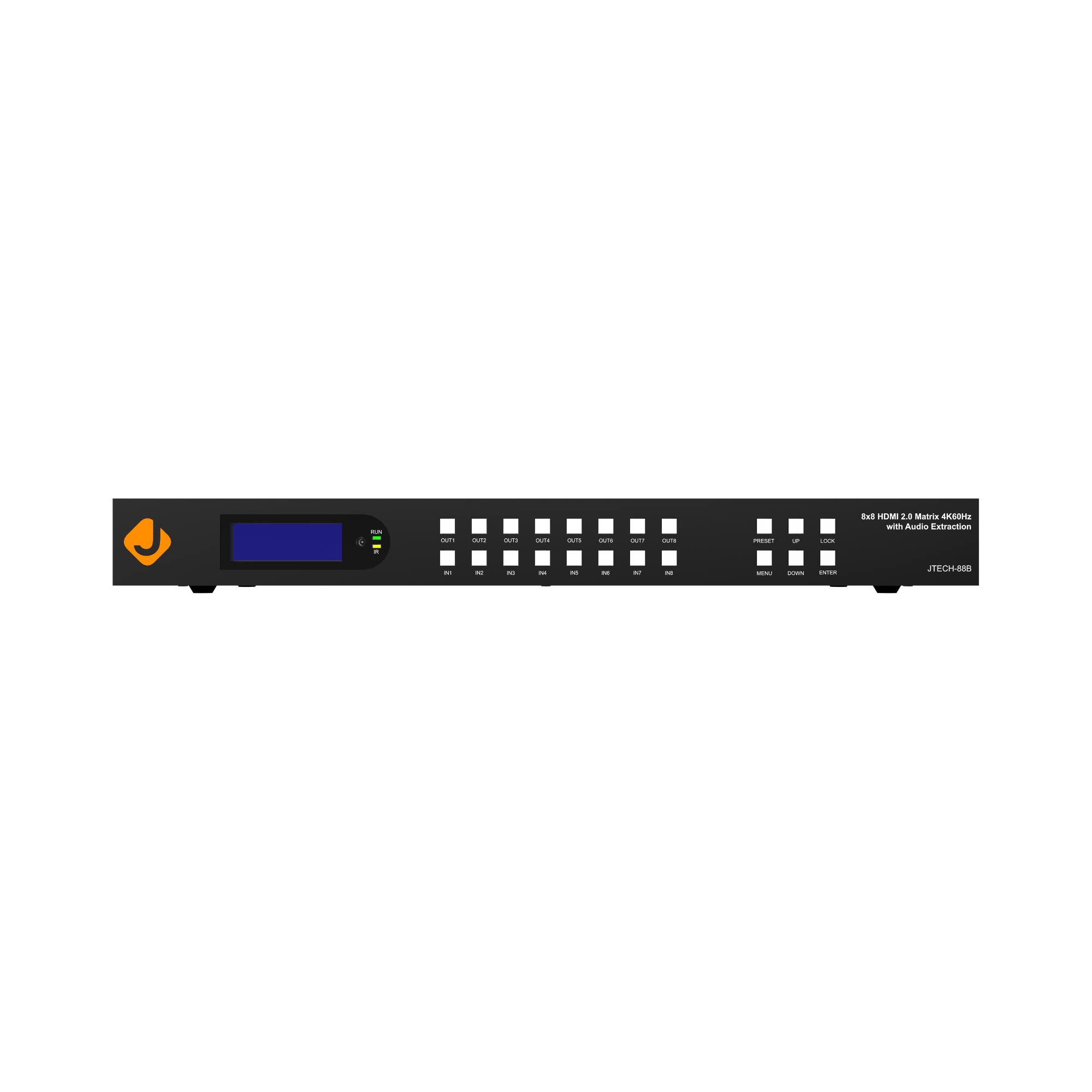 Distribute 4K UHD content to 8 outputs with the 8x8 HDMI matrix. Features HDR, Dolby Vision, and various control options for a flexible and efficient setup.
