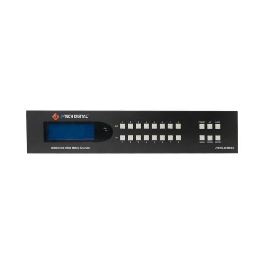 Extend 4K 60Hz signals up to 213ft with the 8x8 HDMI matrix extender and HDR support.