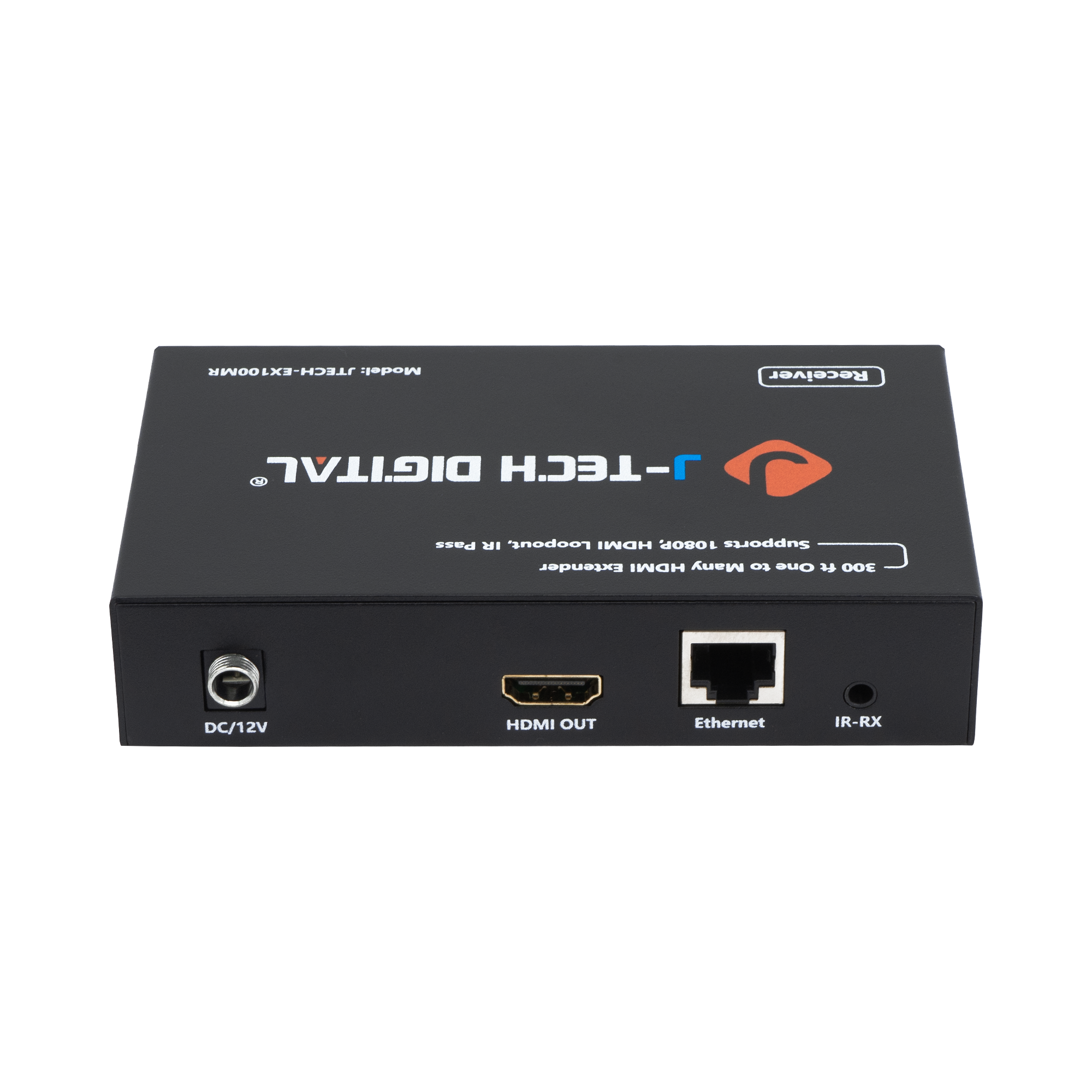High-Performance HDMI Extender Receiver – Extends 1080P HDMI up to 328ft, IR Control, Compatible with JTECH-EX100M2, Supports CAT5e/6 Cable Setup