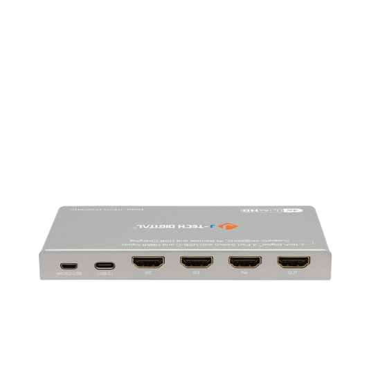 High-Performance 4x1 HDMI Switch – Supports 4K 60Hz, HDR, Dolby Vision, and allows switching between up to 4 devices with auto and manual switching modes.