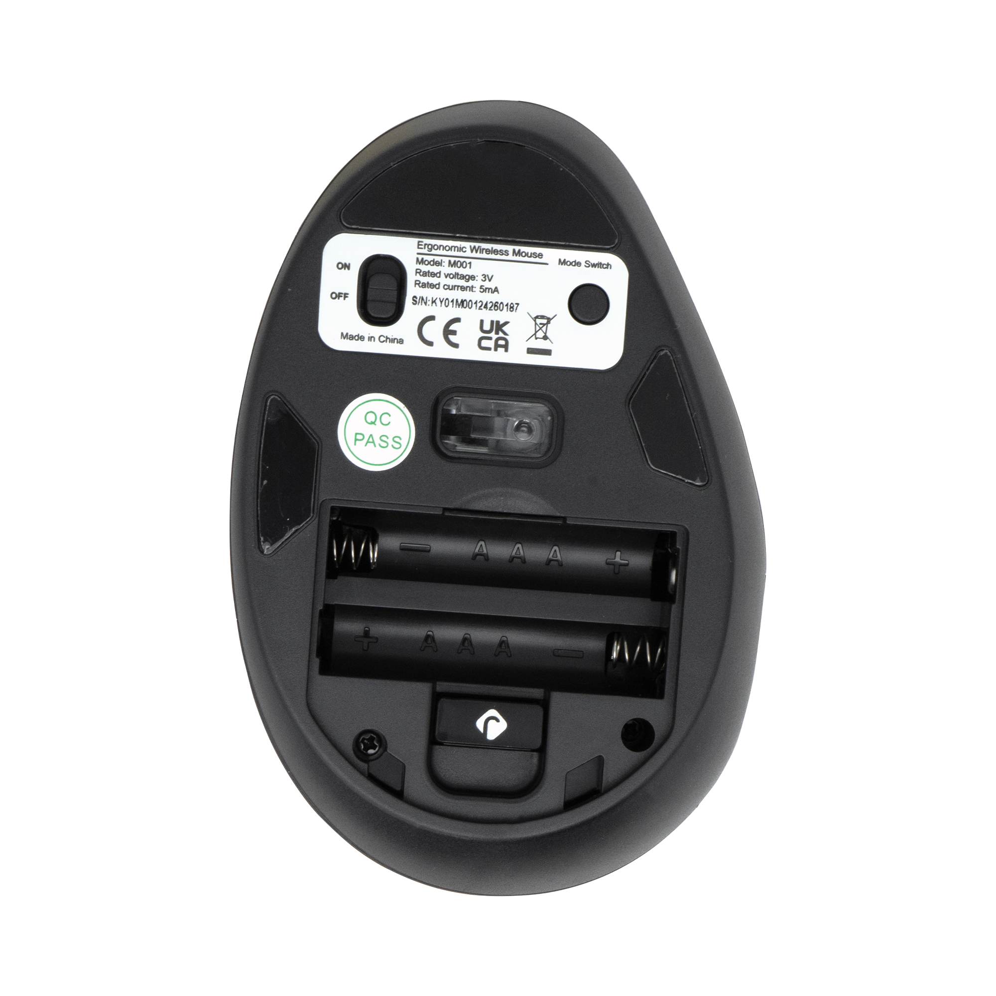 Ergonomic wireless mouse with 2.4G & Bluetooth for multi-device use
