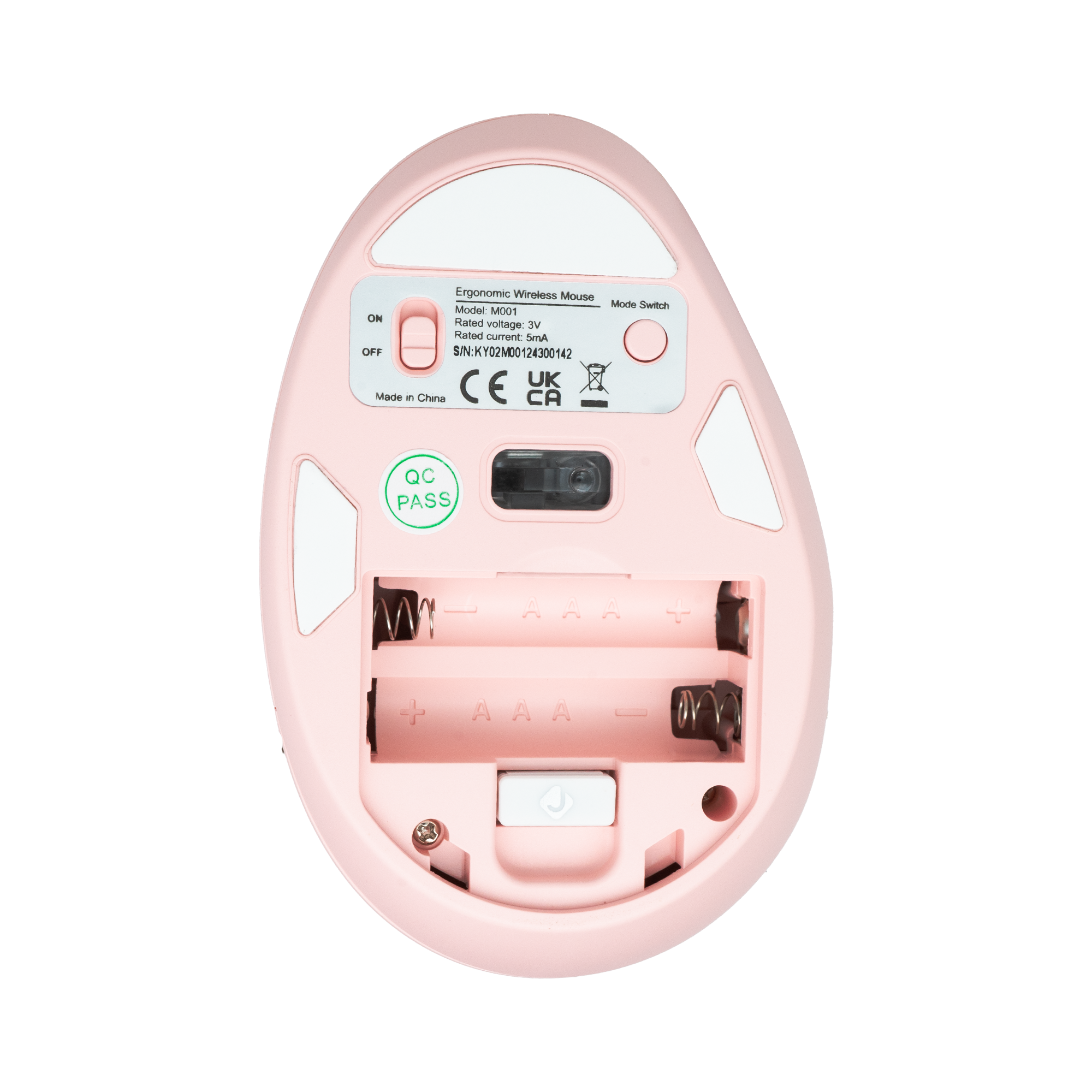 Comfortable wireless ergonomic mouse with long battery life and DPI indicator