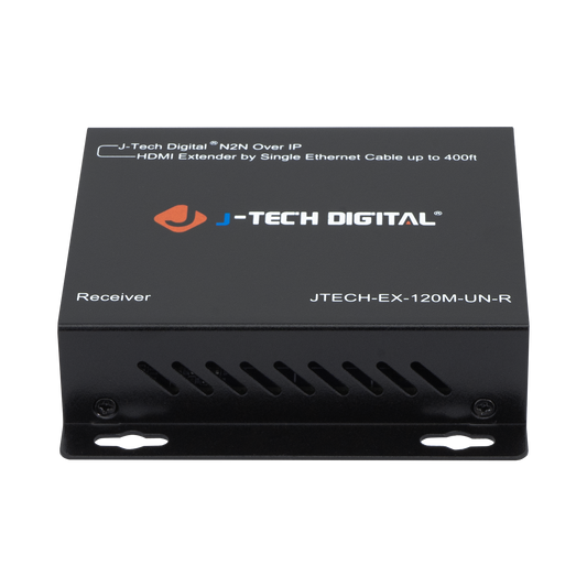 HDMI Extender Balun Receiver, Extends 1080P HDMI Signal up to 120m, Multiple Setup Options, Works with J-Tech Digital Non-PoE AV Over IP Network Switches