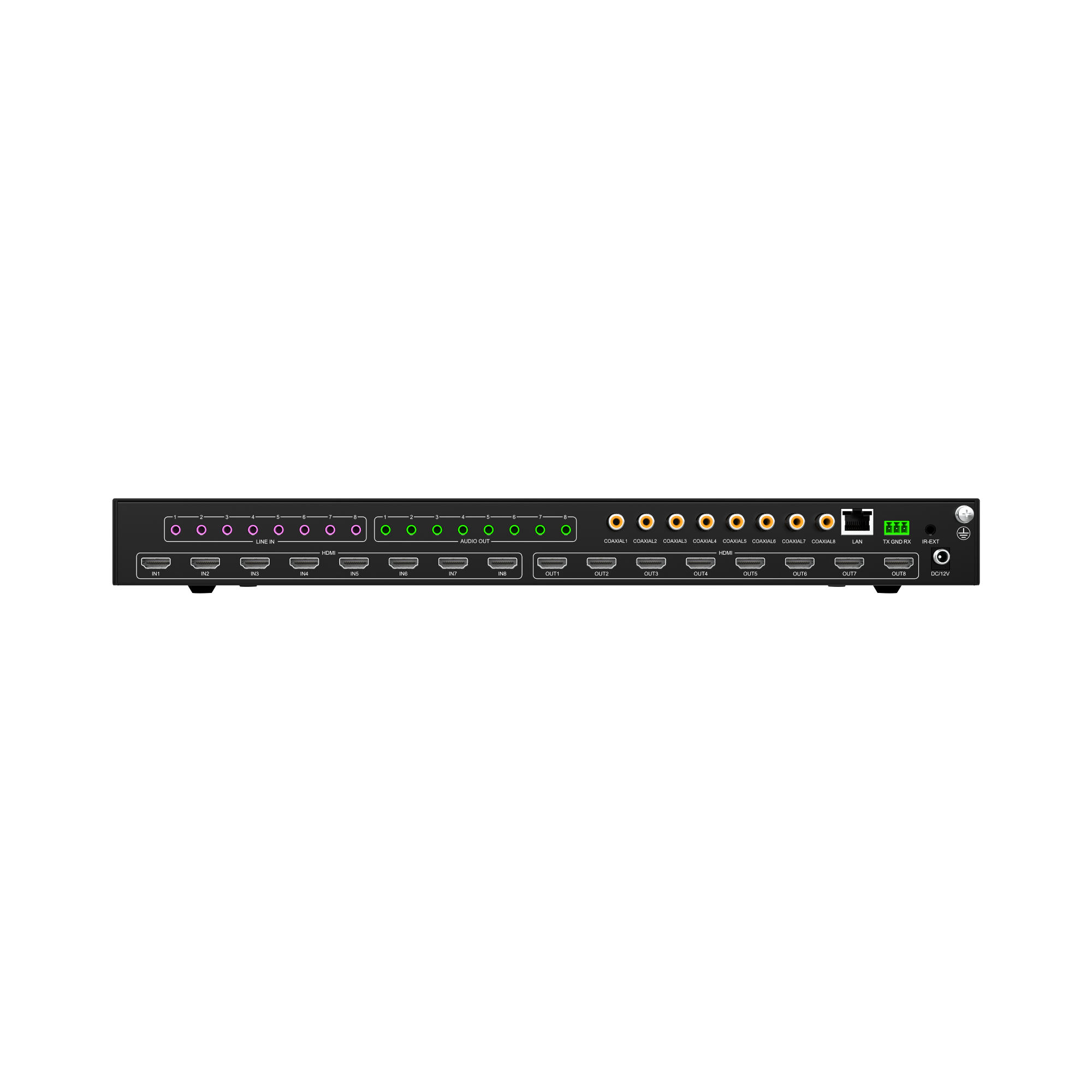 HDMI Matrix with Analog Audio Embedding and Audio Extraction