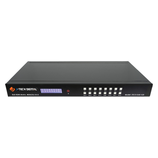 8x8 HDMI Matrix with 4K 60Hz, HDR, and multiple control options for seamless AV signal distribution in home theaters, conference rooms, and digital signage.