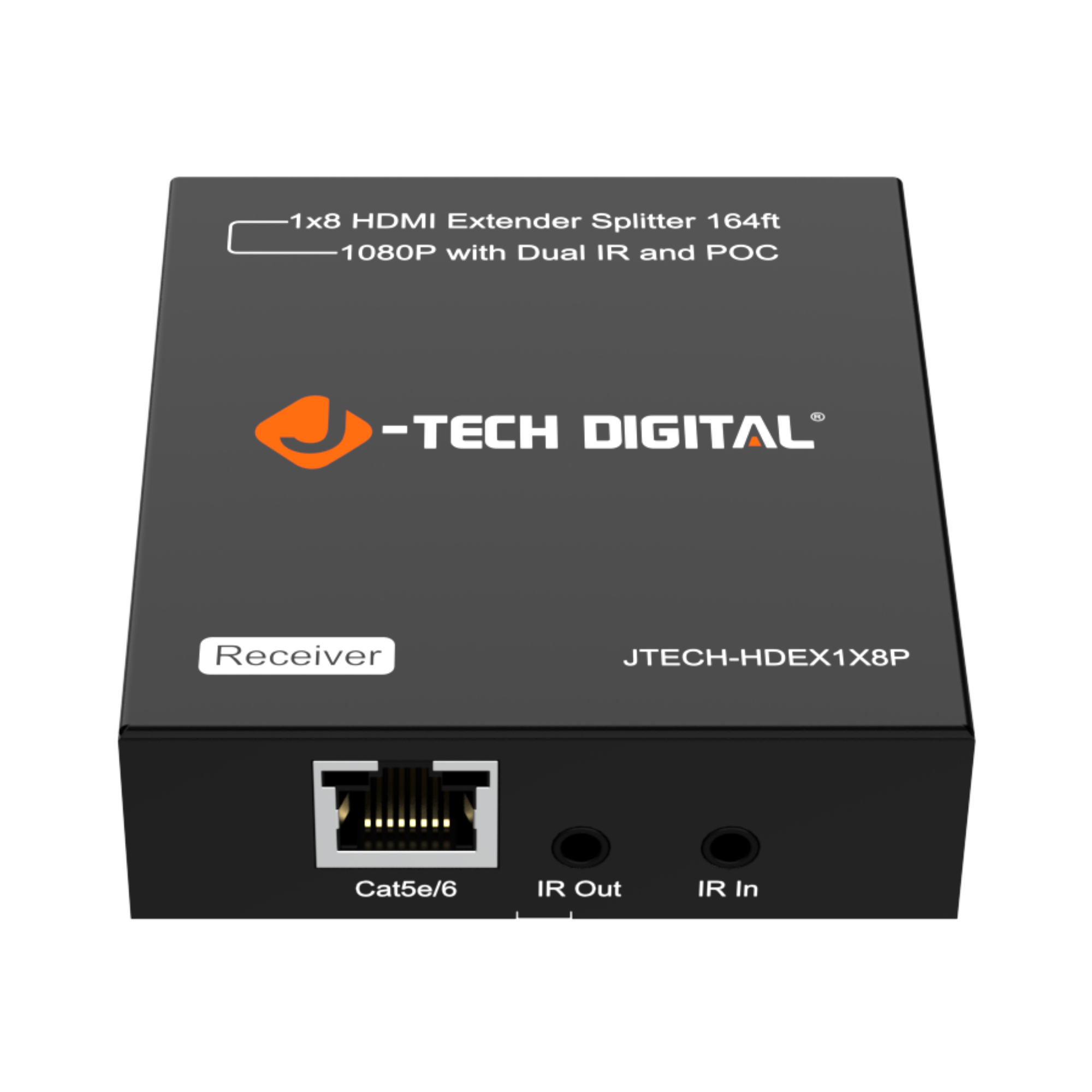 full hd 1080p 1x8 hdmi splitter receiver top front view