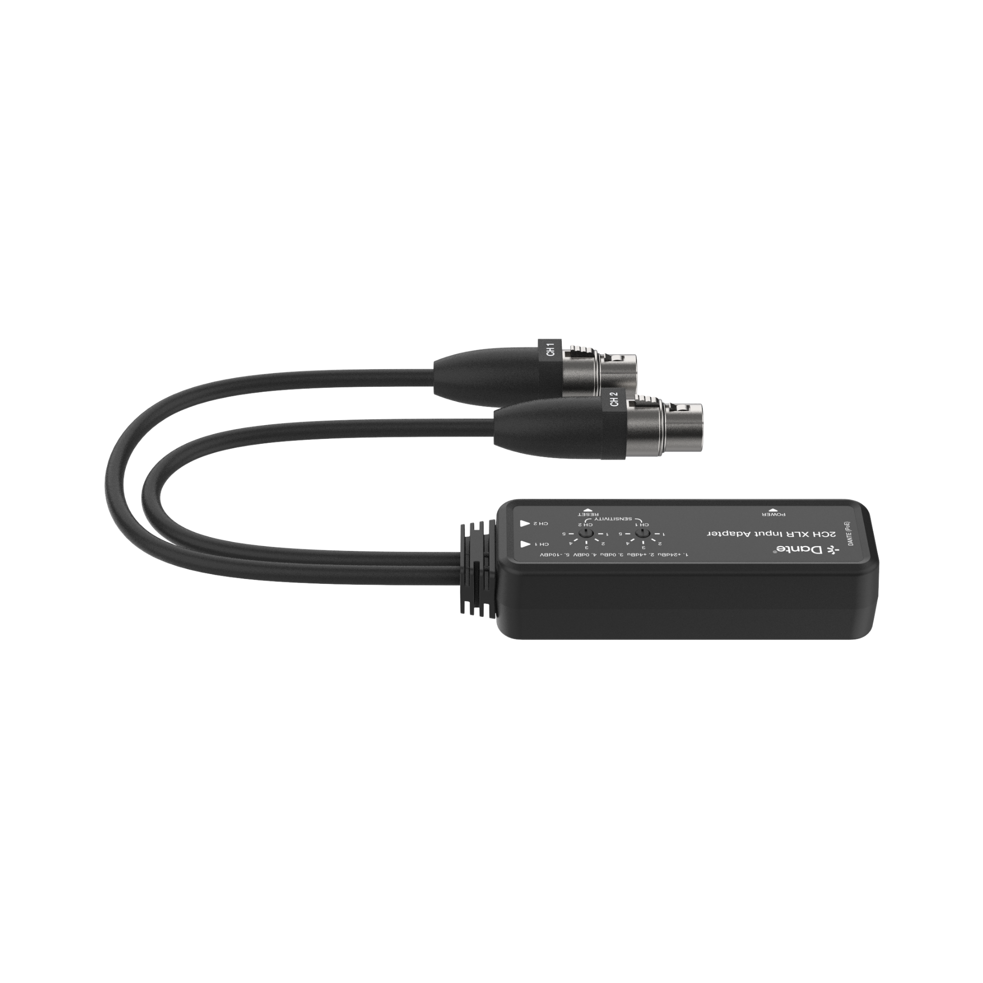 xlr to dante adapter converter side view