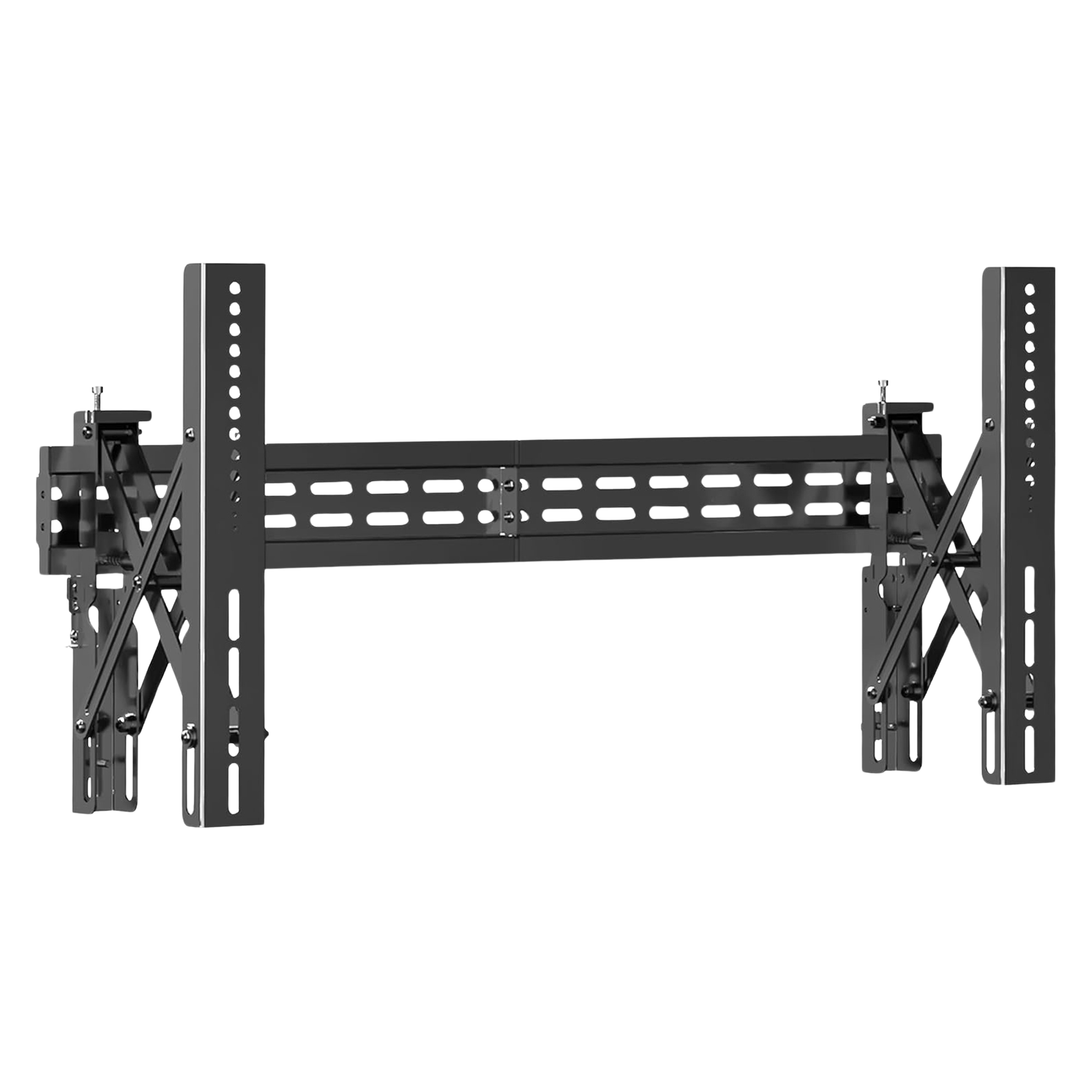 Black TV wall mount on a white background