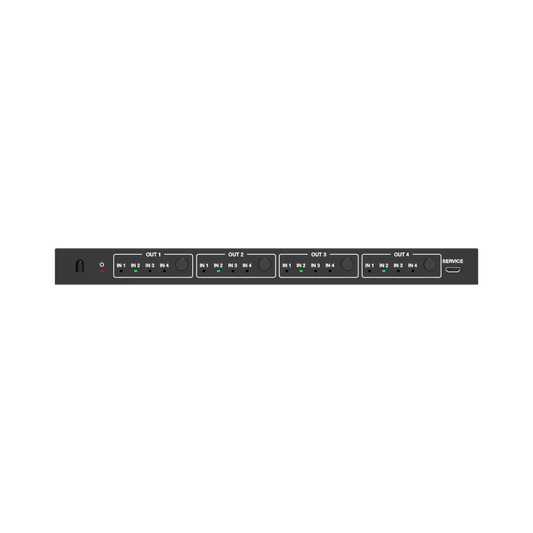 Easily route HDMI signals with the J-Tech Digital 4x4 HDMI matrix switch, featuring HDR support, 4K to 1080p downscaling, and multiple control options.